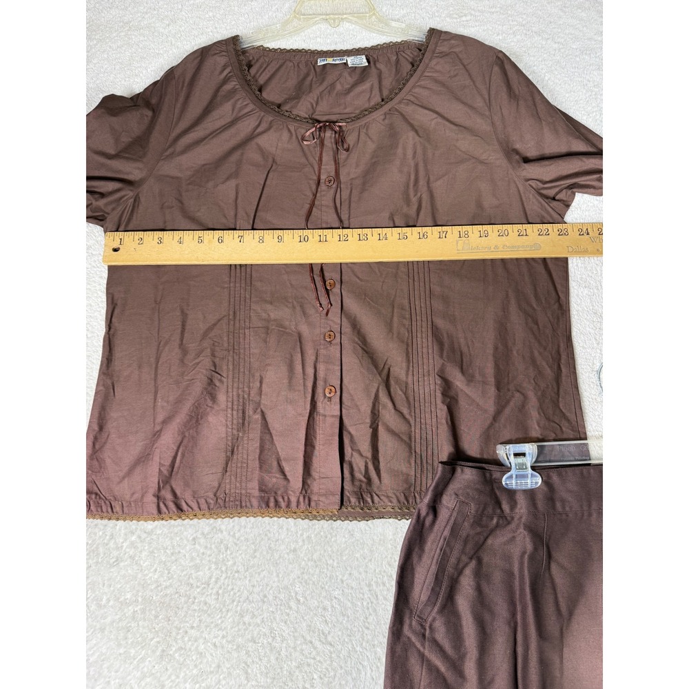 Sun River Skirt Set Women 2X Brown‎ NWT Lace Trim Boho Cottagecore vintage 90's - Picture 3 of 16